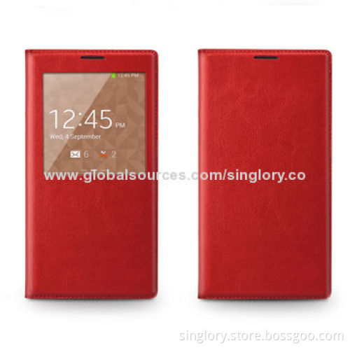 New Arrival High-quality Leather Mobile Phone Cases for Samsung Galaxy S5/V with S-view and Card